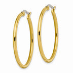Chisel Stainless Steel Gold Ip Plated 32mm Hoop Earrings