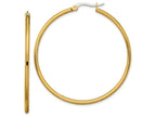 Chisel Stainless Steel Gold Ip Plated 48mm Hoop Earrings