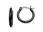 Chisel Stainless Steel Black Ip Plated 15.5mm Hoop Earrings