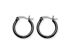 Chisel Stainless Steel Black Ip Plated 19mm Hoop Earrings