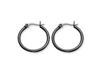 Chisel Stainless Steel Black Ip Plated 26mm Hoop Earrings