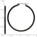 Chisel Stainless Steel Black Ip Plated 40mm Hoop Earrings