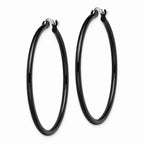 Chisel Stainless Steel Black Ip Plated 40mm Hoop Earrings