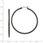 Chisel Stainless Steel Black Ip Plated 48mm Hoop Earrings