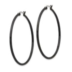 Chisel Stainless Steel Black Ip Plated 48mm Hoop Earrings