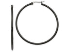 Chisel Stainless Steel Black Ip Plated 48mm Hoop Earrings