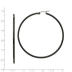 Chisel Stainless Steel Black Ip Plated 60mm Hoop Earrings