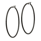 Chisel Stainless Steel Black Ip Plated 60mm Hoop Earrings