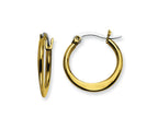 Chisel Stainless Steel Gold Ip Plated Tapered 19mm Hoop Earrings