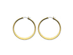 Chisel Stainless Steel Gold Ip Plated Tapered 43mm Hoop Earrings