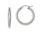 Chisel Stainless Steel Small Textured Hollow Hoop Earrings
