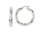 Chisel Stainless Steel Twisted Polished Hollow Hoop Earrings
