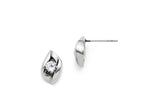 Chisel Stainless Steel CZ Polished Post Earrings