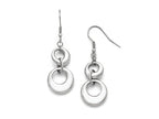 Chisel Stainless Steel Polished Circle Shepherd Hook Dangle Earrings