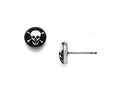 Chisel Stainless Steel Polished Skull Epoxy Post Earrings