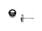 Chisel Stainless Steel Polished Skull Epoxy Post Earrings