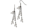 Chisel Stainless Steel Multi Strand Music Note Dangle Shepherds Hook Earrings