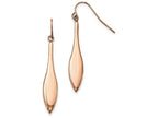 Chisel Stainless Steel Polished Rose Ip Dangle Shepherds Hook Earrings