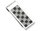 Chisel Stainless Steel Polished Black And Grey Carbon Fiber Money Clip
