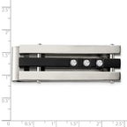 Chisel Stainless Steel CZ Black Ip-plated Polished Money Clip