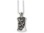 Chisel Stainless Steel Antiqued Fleur De Lis Dog Tag 22in Necklace