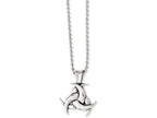 Chisel Stainless Steel Polished and Antiqued Celtic Knot 22in Necklace