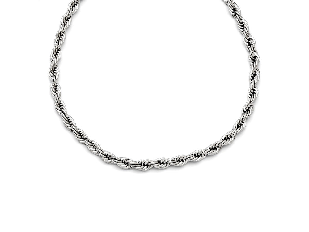 Chisel Stainless Steel Polished 6mm Rope Necklace