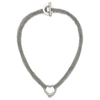 Chisel Stainless Steel Multi Strand Polished Heart Toggle Necklace