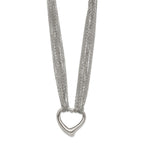 Chisel Stainless Steel Multi Strand Polished Heart Toggle Necklace