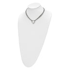 Chisel Stainless Steel Multi Strand Polished Heart Toggle Necklace