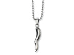 Chisel Stainless Steel Italian Horn Necklace - 22 inches