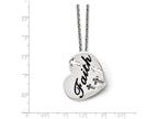 Chisel Stainless Steel Enameled Polished Heart Necklace