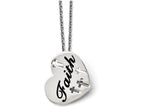 Chisel Stainless Steel Enameled Polished Heart Necklace