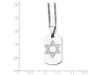 Chisel Stainless Steel Star Of David CZ Dog Tag Polished Necklace