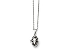 Chisel Stainless Steel Polished And Antiqued Oval Magnetic Necklace