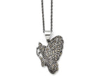 Chisel Stainless Steel Butterfly Marcasite Necklace
