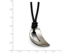 Chisel Stainless Steel Polished And Brushed Black Ip-plated Claw Necklace