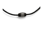 Chisel Stainless Steel Polished Black Ip-plated Leather Cord Necklace