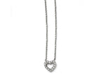 Chisel Stainless Steel Polished Heart With CZs Necklace