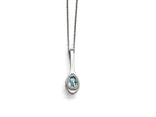 Chisel Stainless Steel Blue Glass Teardrop W/2in. Ext. Necklace