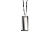 Chisel Stainless Steel Brushed Black Rubber Dog Tag Necklace