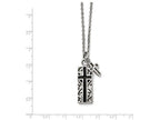 Chisel Stainless Steel Polished Black Ip-plated Two-piece Cross Necklace