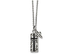 Chisel Stainless Steel Polished Black Ip-plated Two-piece Cross Necklace