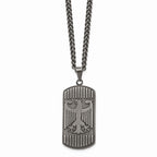 Chisel Stainless Steel Antiqued Brushed Eagle Necklace