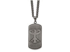 Chisel Stainless Steel Antiqued Brushed Eagle Necklace