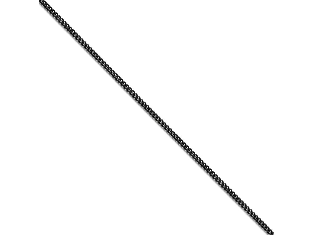 Chisel Stainless Steel Polished Black Ip-plated 2.25mm Round Curb Chain Necklace