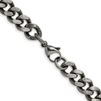 Chisel Stainless Steel 9.25mm Oxidized Curb Chain Bracelet 9 Inch length