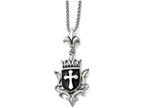 Chisel Stainless Steel Antiqued And Enameled Cross Necklace
