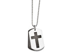 Chisel Stainless Steel Polished Black Ip-plated Lord's Prayer Necklace