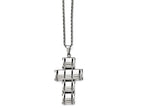 Chisel Stainless Steel Polished Moveable Cross Necklace